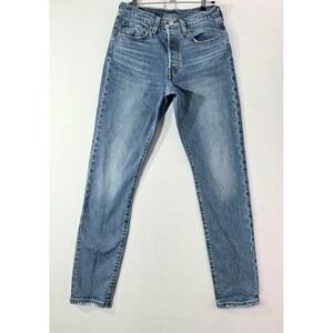 Levis 501 Original Fit Jeans Medium Wash Blue Button Fly W26 L30 (28x28)